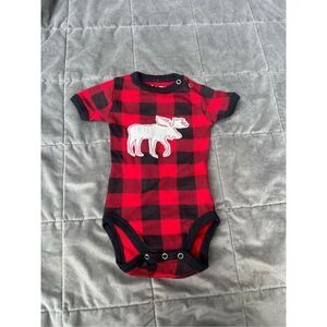 Lazy One Plaid Moose Bodysuit Size 12 Month